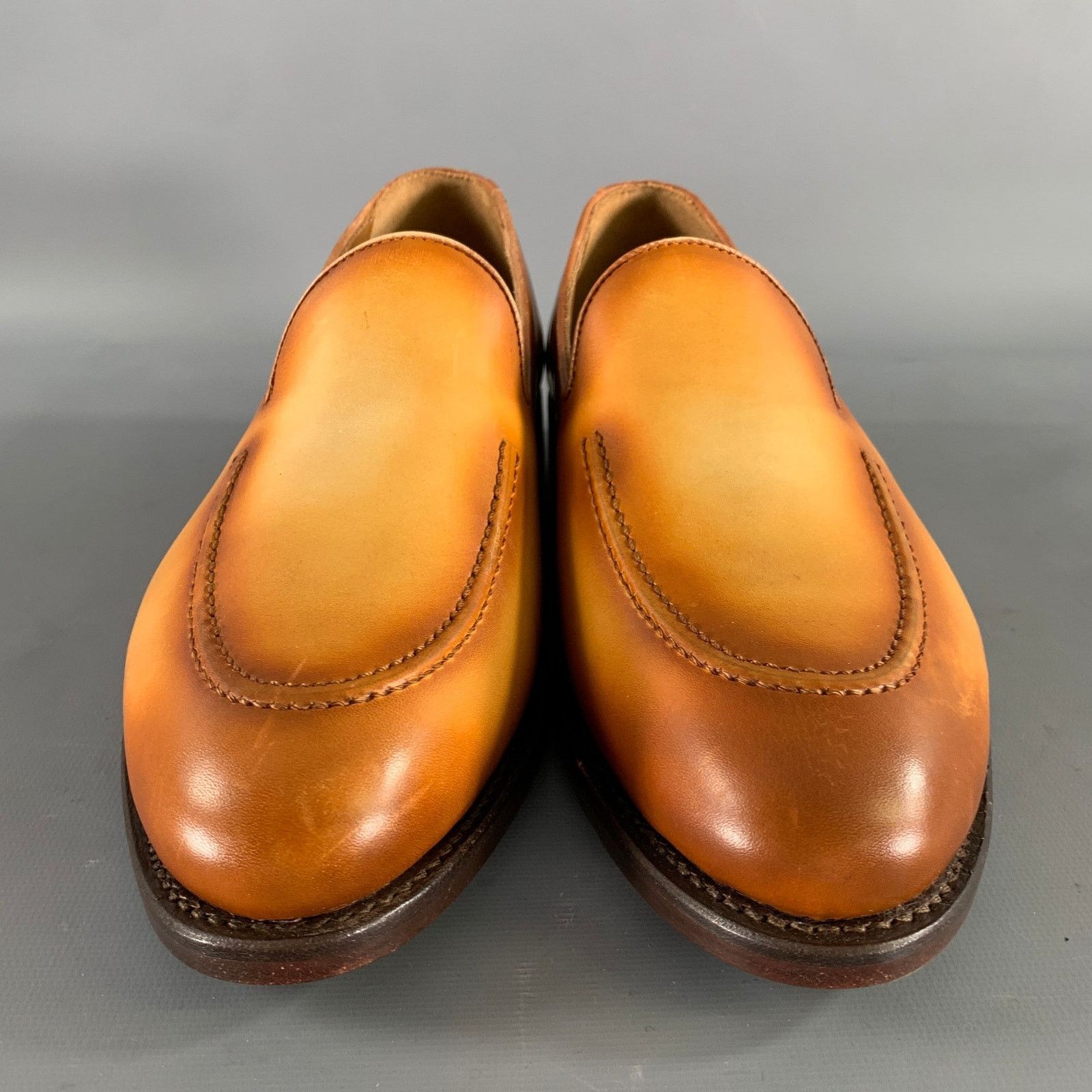 Other KLEIN EPSTEIN & PARKER Brown Tan Distressed Patent Loafers Size US 9 / EU 42 - 4 Thumbnail