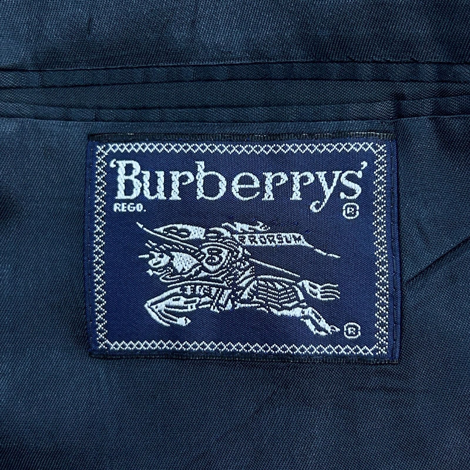 Burberry Burberrys Vintage Mens Size 48L Sport Coat Wool Navy 90s Size 48L - 16 Thumbnail