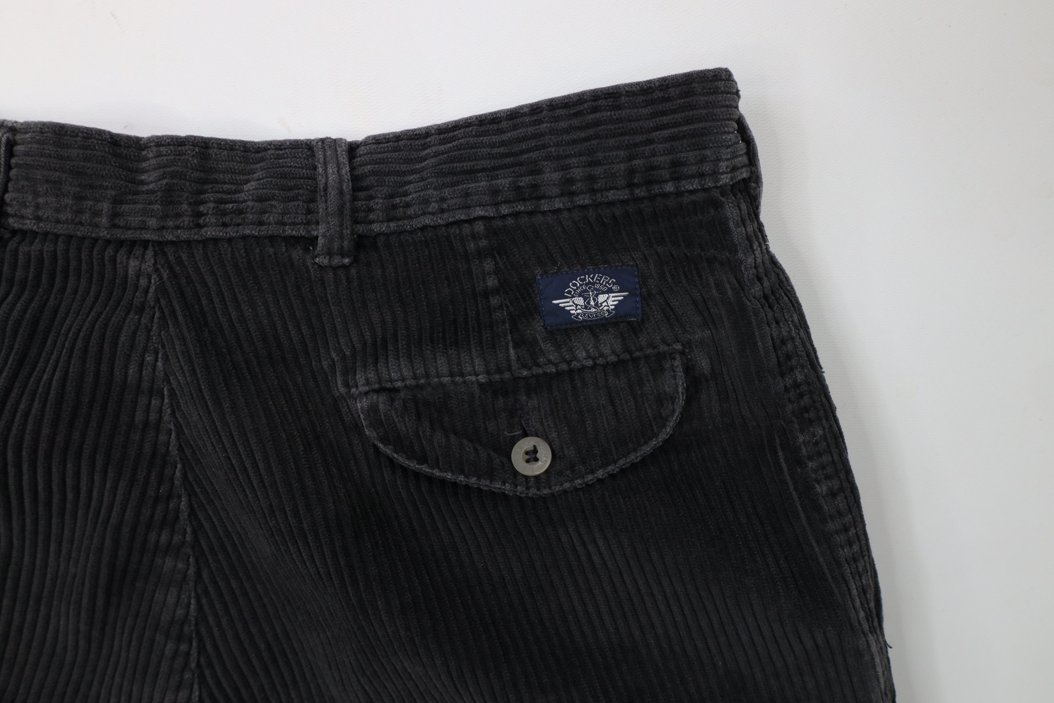 Vintage Vintage 90s Streetwear Cuffed Corduroy Chino Pants Gray Size US 36 / EU 52 - 13 Thumbnail