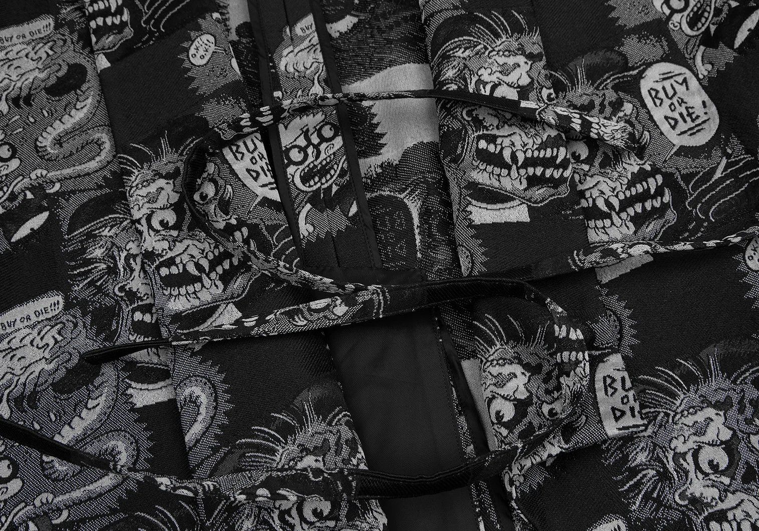 Comme des Garcons Homme Plus Comic Jacquard Drawstring Jacket in Black and Gray M Size US M / EU 48-50 / 2 - 6 Thumbnail