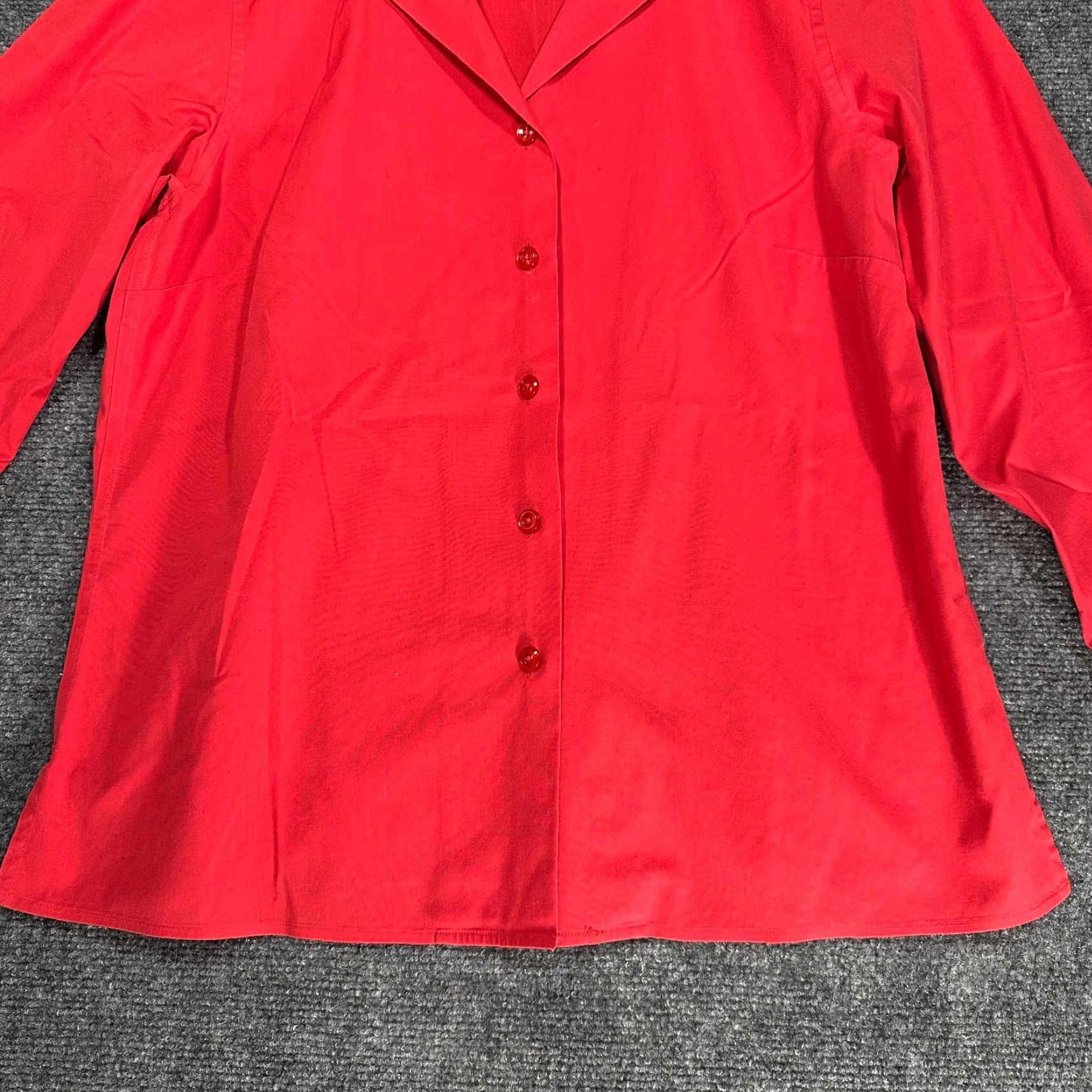 Talbots Talbots Shirt Womens 10 Red Cotton Stretch Button Up Blouse Wrinkle Resistant Size L / US 10 / IT 46 - 2 Thumbnail