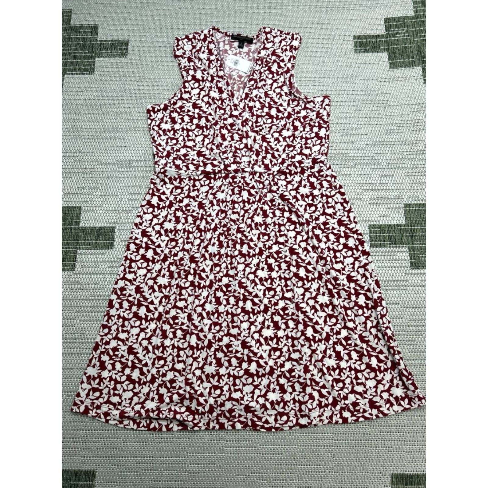 Banana Republic Banana Republic Dress Womens Large Red White Floral Blouson New Size L / US 10 / IT 46 - 2 Thumbnail