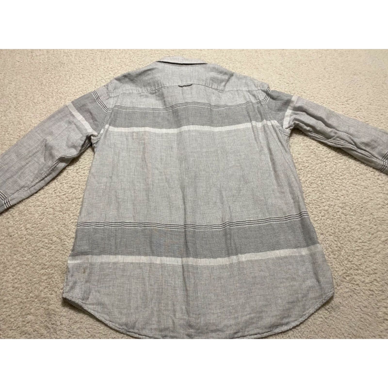 Vince Vince Shirt XL Men's Gray Plaid Striped Button-Front 100% Cotton Button-Up Long Sleeve Size US XL / EU 56 / 4 - 7 Thumbnail