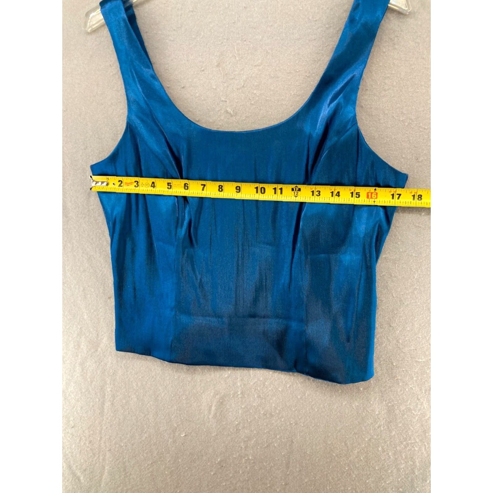 Vintage VINTAGE JR Nites By Carol Lin Womens Shirt Blouse 10 Blue 70s 80s Shoulder Pads Satin Polyester Blend V-Neck Long Sleeve Button Size L / US 10 / IT 46 - 3 Thumbnail