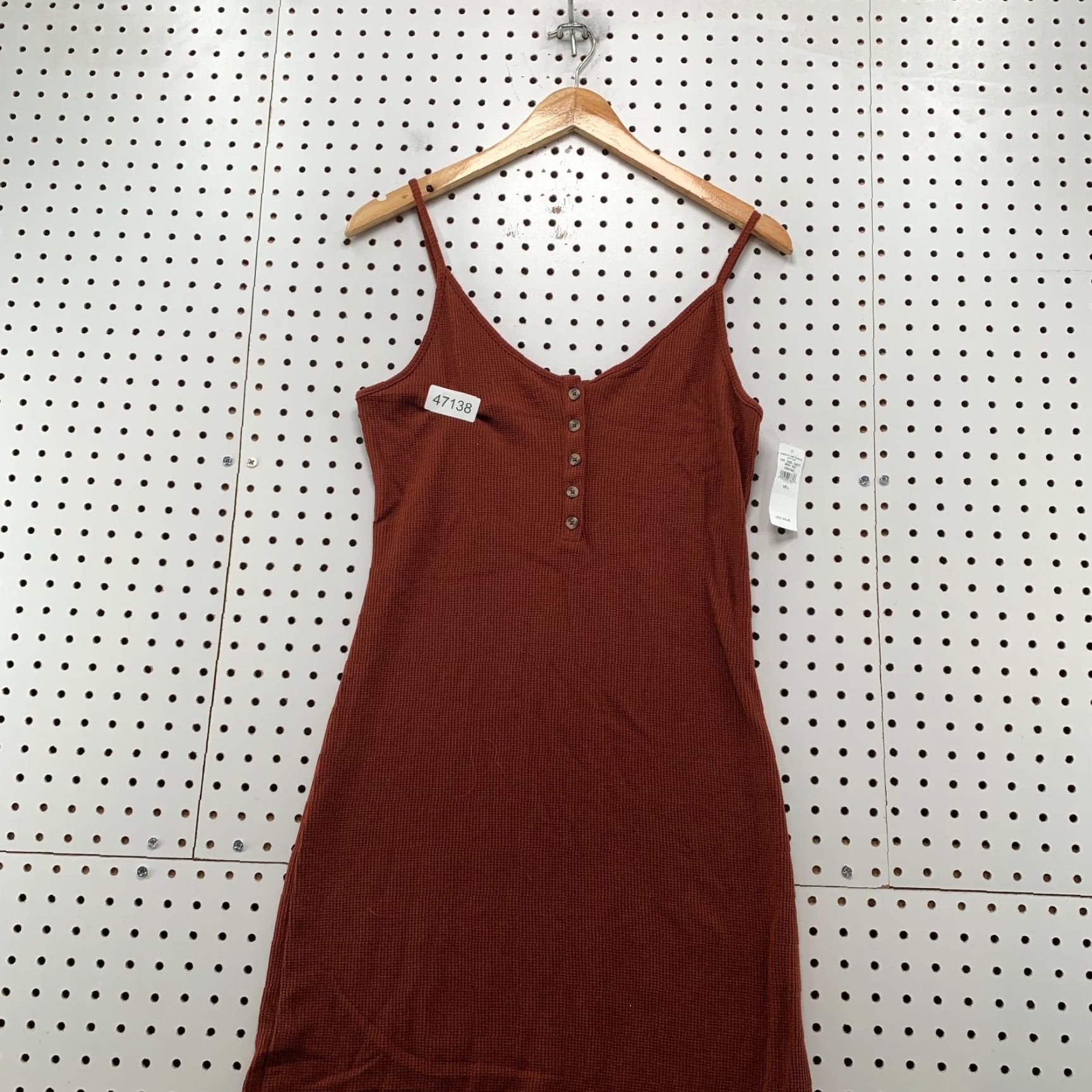 American Eagle Outfitters American Eagle Outfitters Dress Women Large Waffle Knit Bodycon Midi Maroon Size L / US 10 / IT 46 - 4 Thumbnail