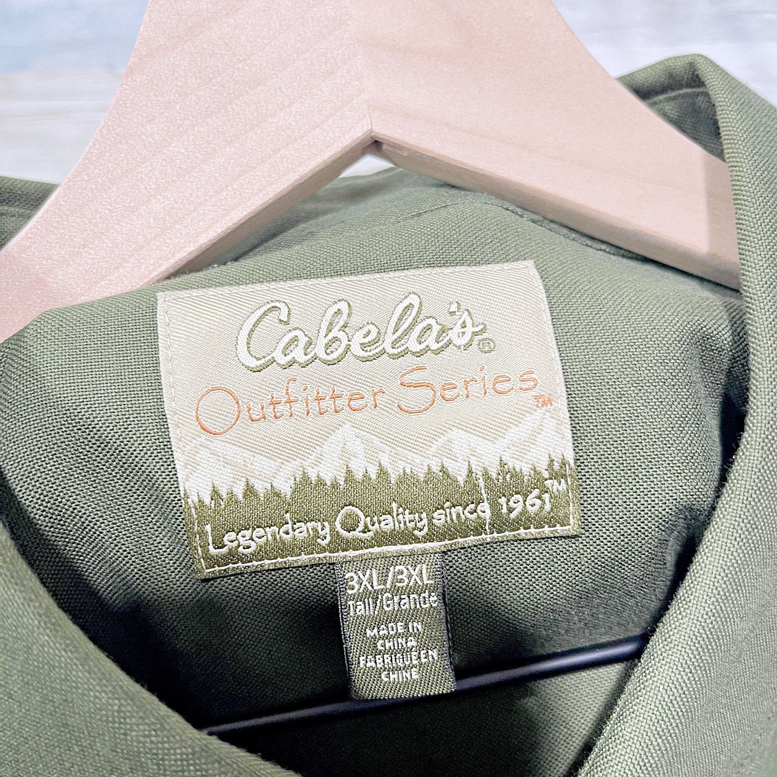 Cabelas Cabelas Long Sleeve Oxford Work Shirt Green Mens 3XLT Size US XXL / EU 58 / 5 - 5 Thumbnail