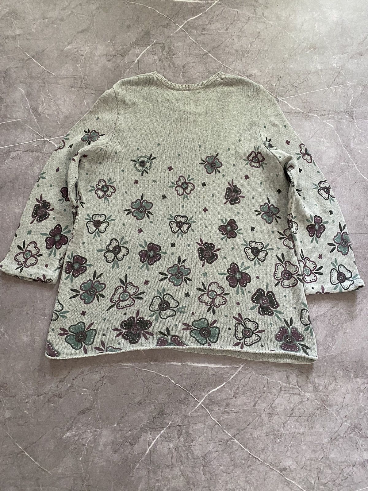 Designer × Gudrun Sjoden Rare Gudrun Sjoden Gray Sweater Floral Flowers Print Size L Size L / US 10 / IT 46 - 14 Thumbnail