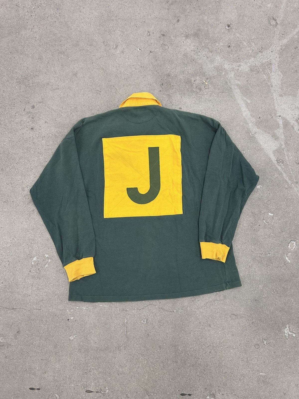 Vintage Vintage 80s Two Tone Rare Rugby Shirt Green size large Size US L / EU 52-54 / 3 - 2 Thumbnail