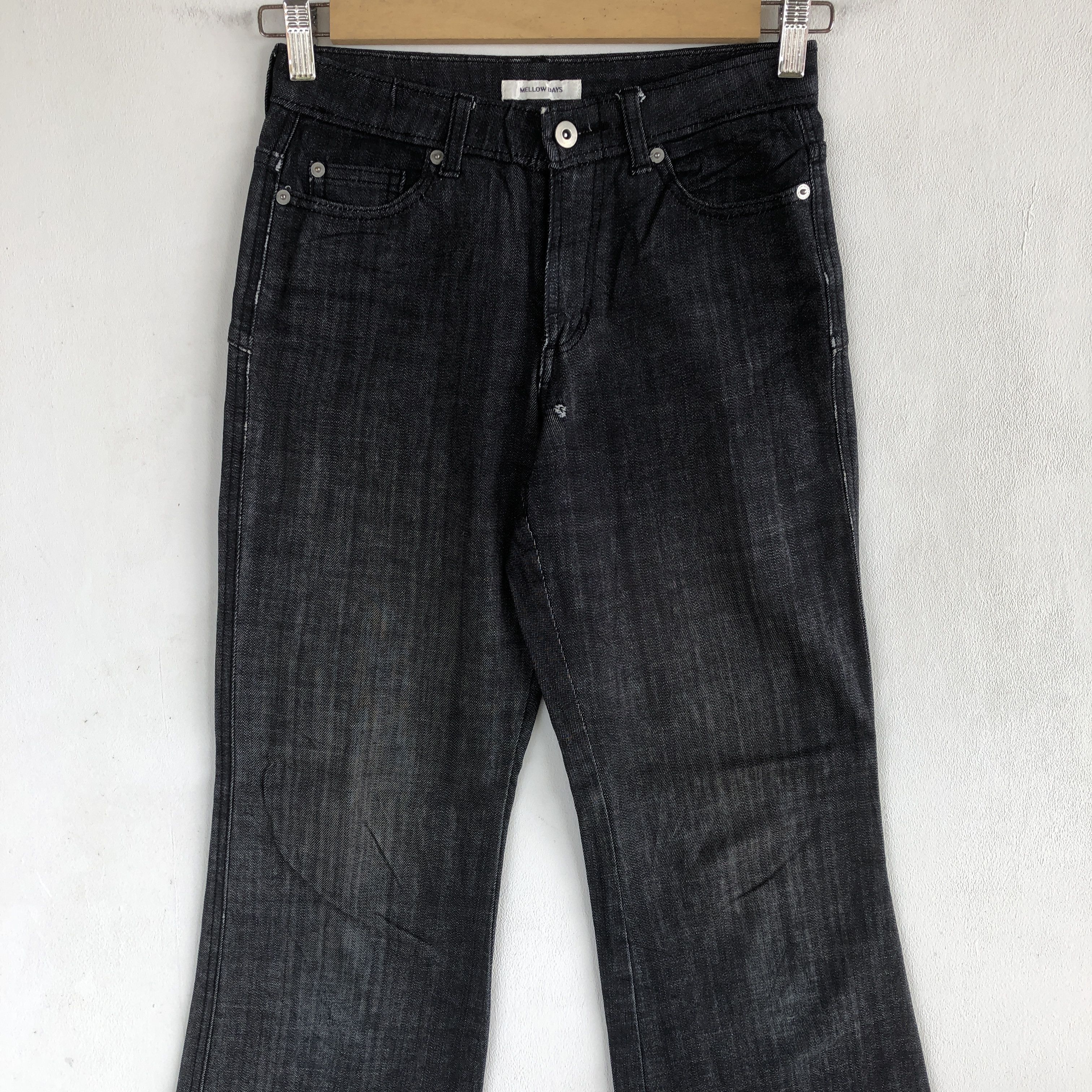 Japanese Brand Japanese Flare Jeans Super Black Bootcut Denim Pants Size 24" / US 00 / IT 34 - 3 Thumbnail