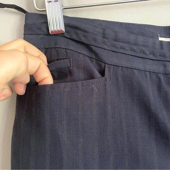 Gerard Darel Gerard Darel Navy Pinstripe Wool Straight Leg Trousers - M Size 28" / US 6 / IT 42 - 6 Thumbnail