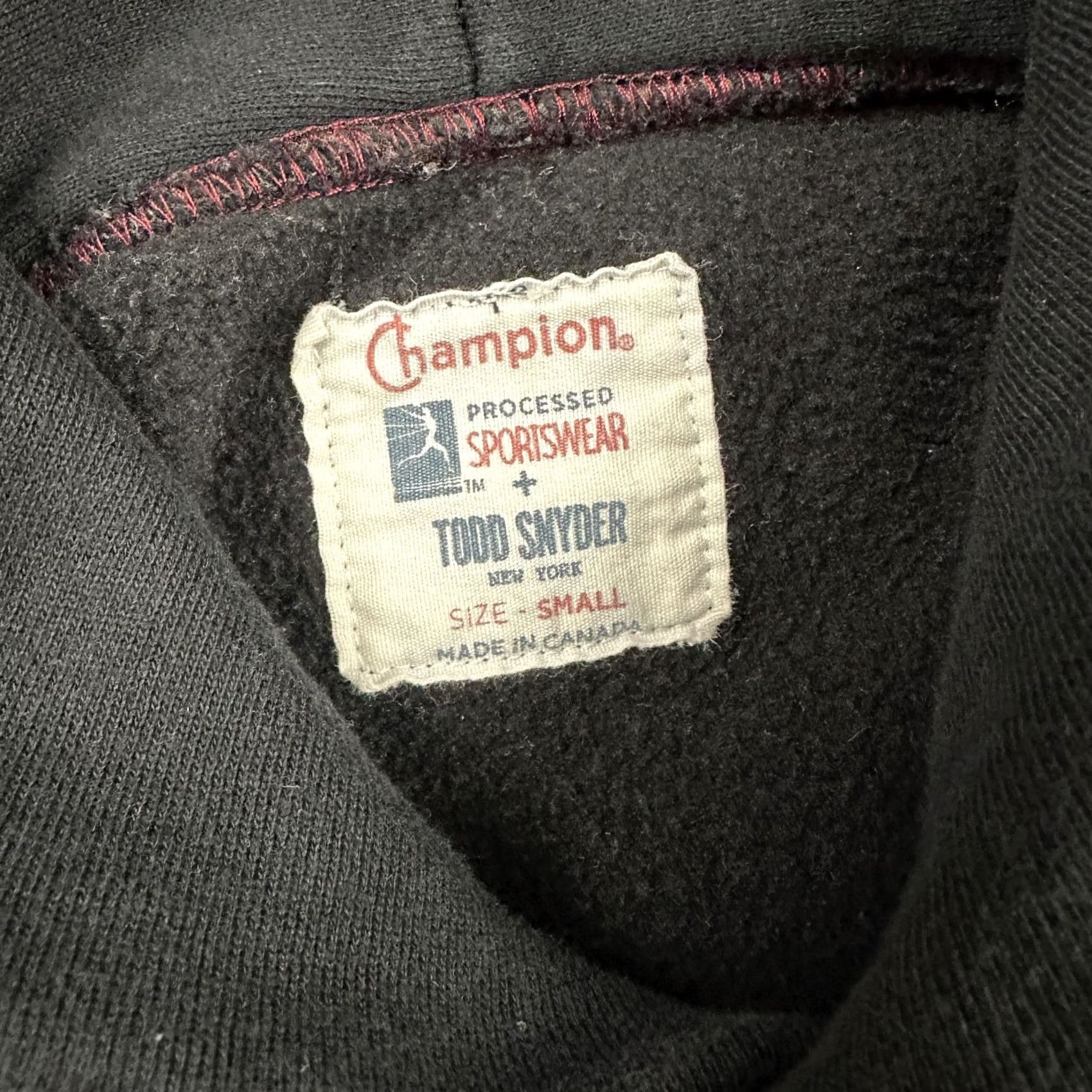 Todd Snyder VINTAGE Champion + Todd Snyder Hoodie Men Small Black Sweater Pullover Fleece Pocket S Size US S / EU 44-46 / 1 - 4 Thumbnail