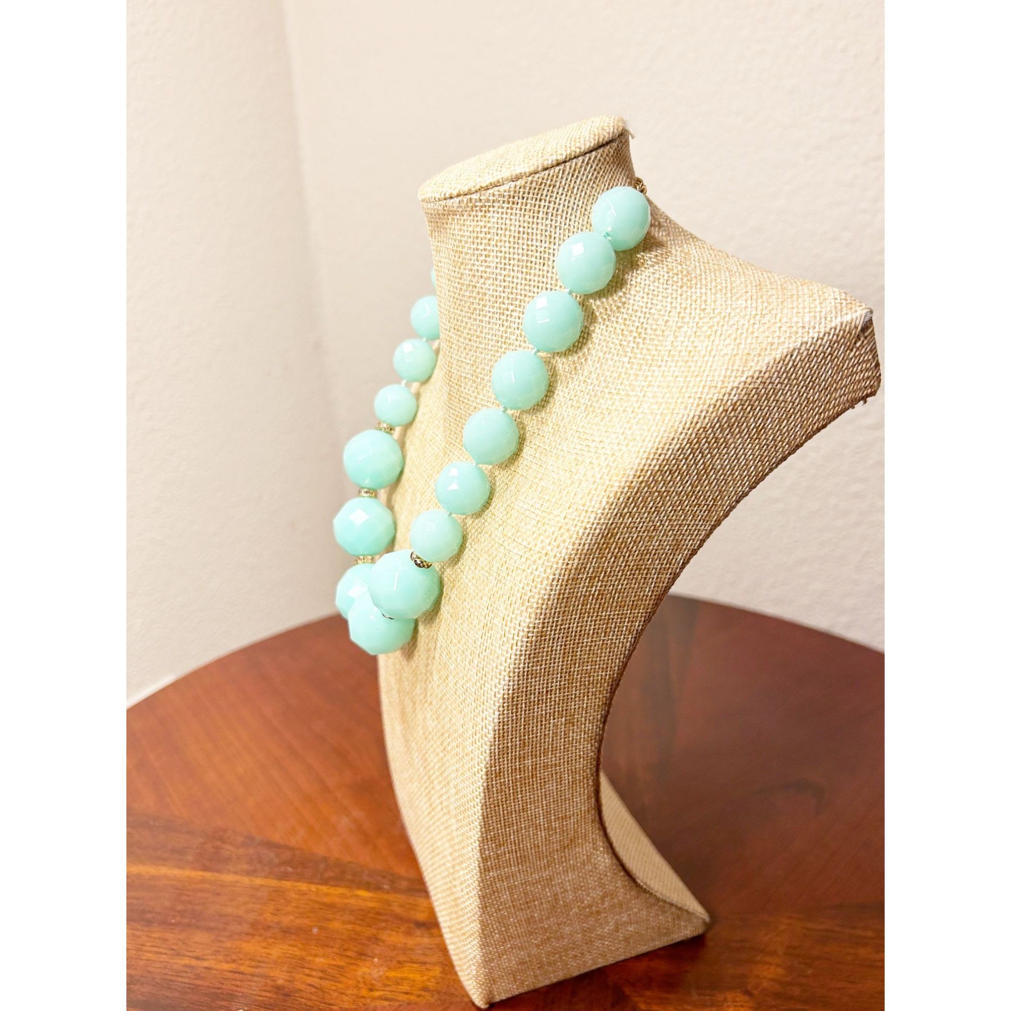 J.Crew J.Crew Faceted Bead/Rhinestone Necklace in Aqua Blue Size ONE SIZE - 2 Thumbnail