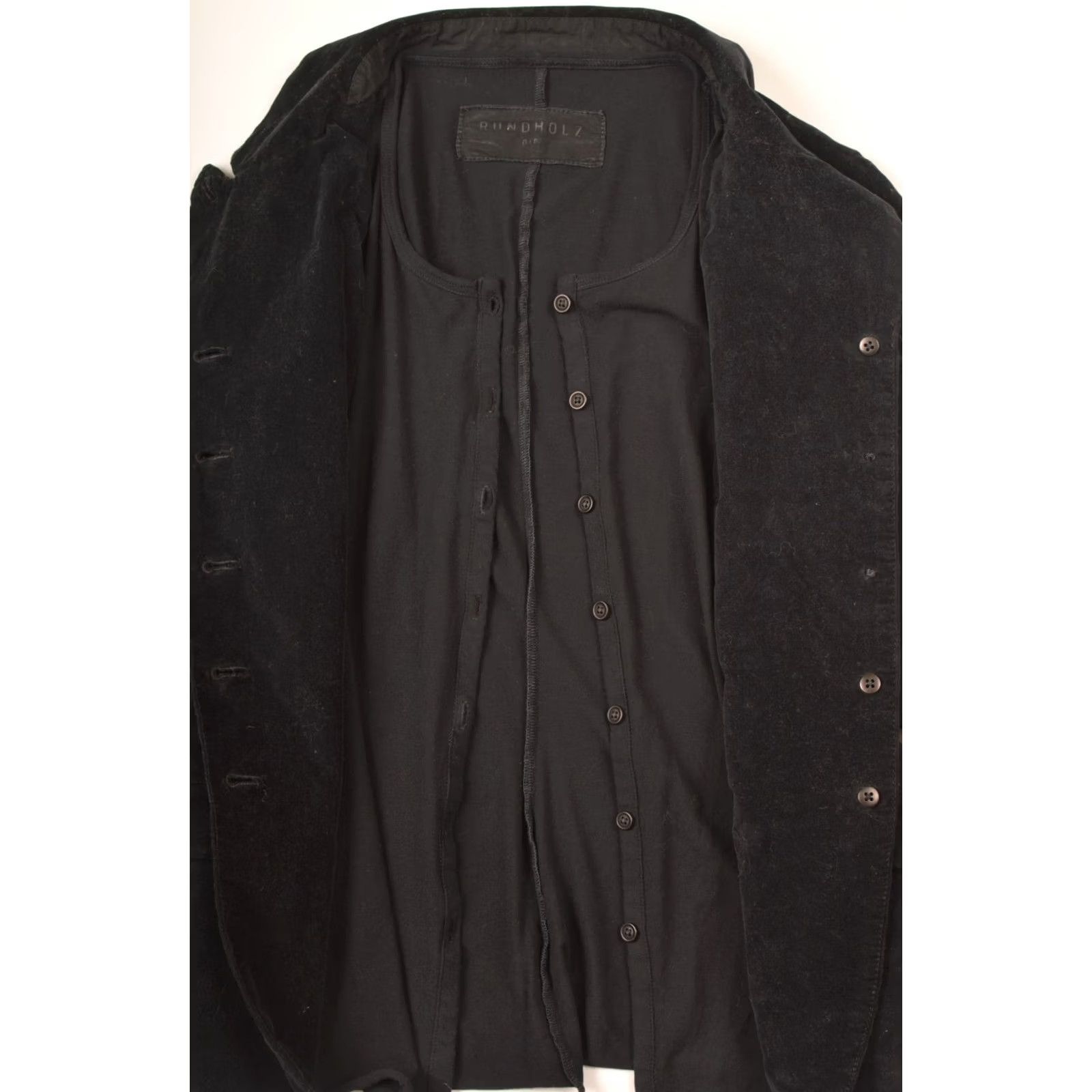 Vintage Rundholz Dip Black Cotton Blend Blazer Jacket S Made in Germany Womens Size S / US 4 / IT 40 - 5 Thumbnail