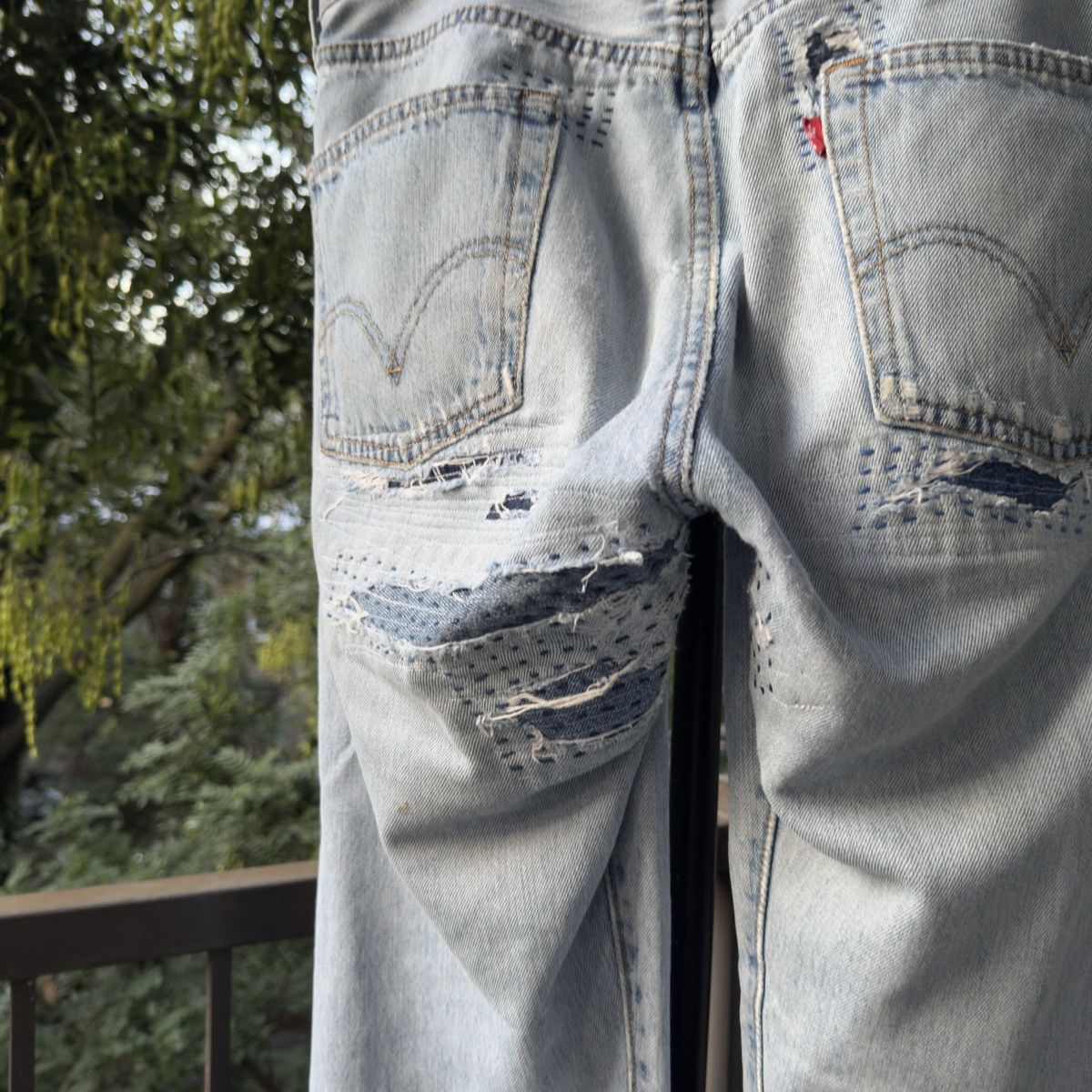 Levi's Levi's 501 Thrashed Faded Repaired Jeans ERD Grunge Chrome Size US 33 - 6 Thumbnail