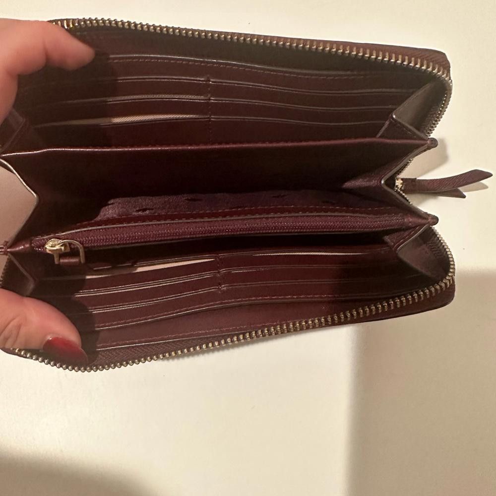 Kate Spade Kate Spade Brynn Continental Zip Wallet Deep Berry Burgundy Size ONE SIZE - 6 Thumbnail