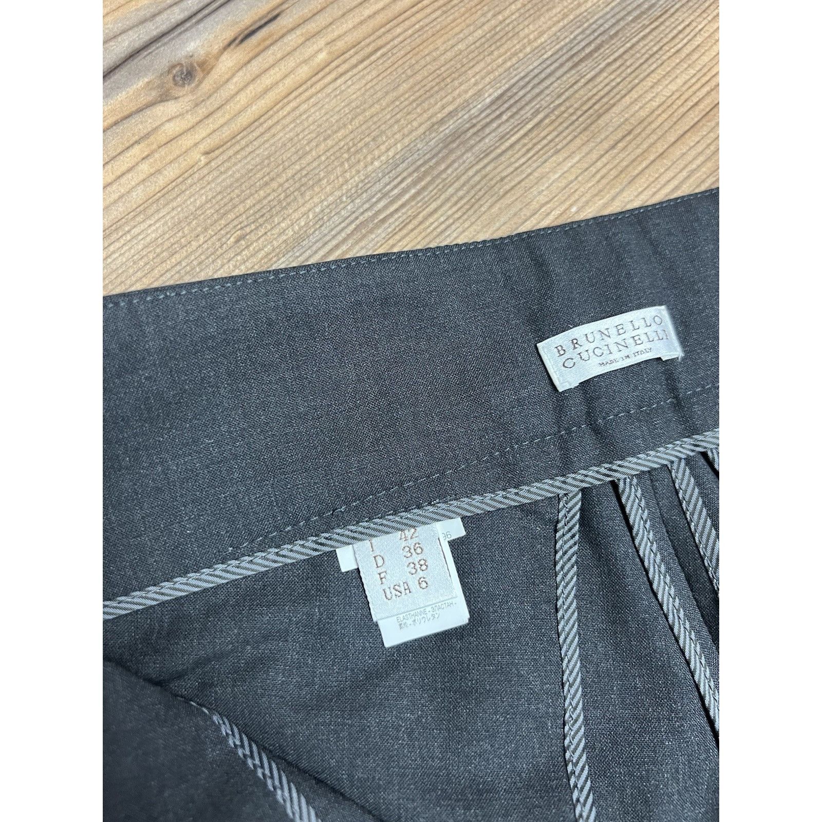 Brunello Cucinelli MINT! Brunello Cucinelli Gray Moto Byker Style Wool Pants Si Size 28" / US 6 / IT 42 - 12 Thumbnail