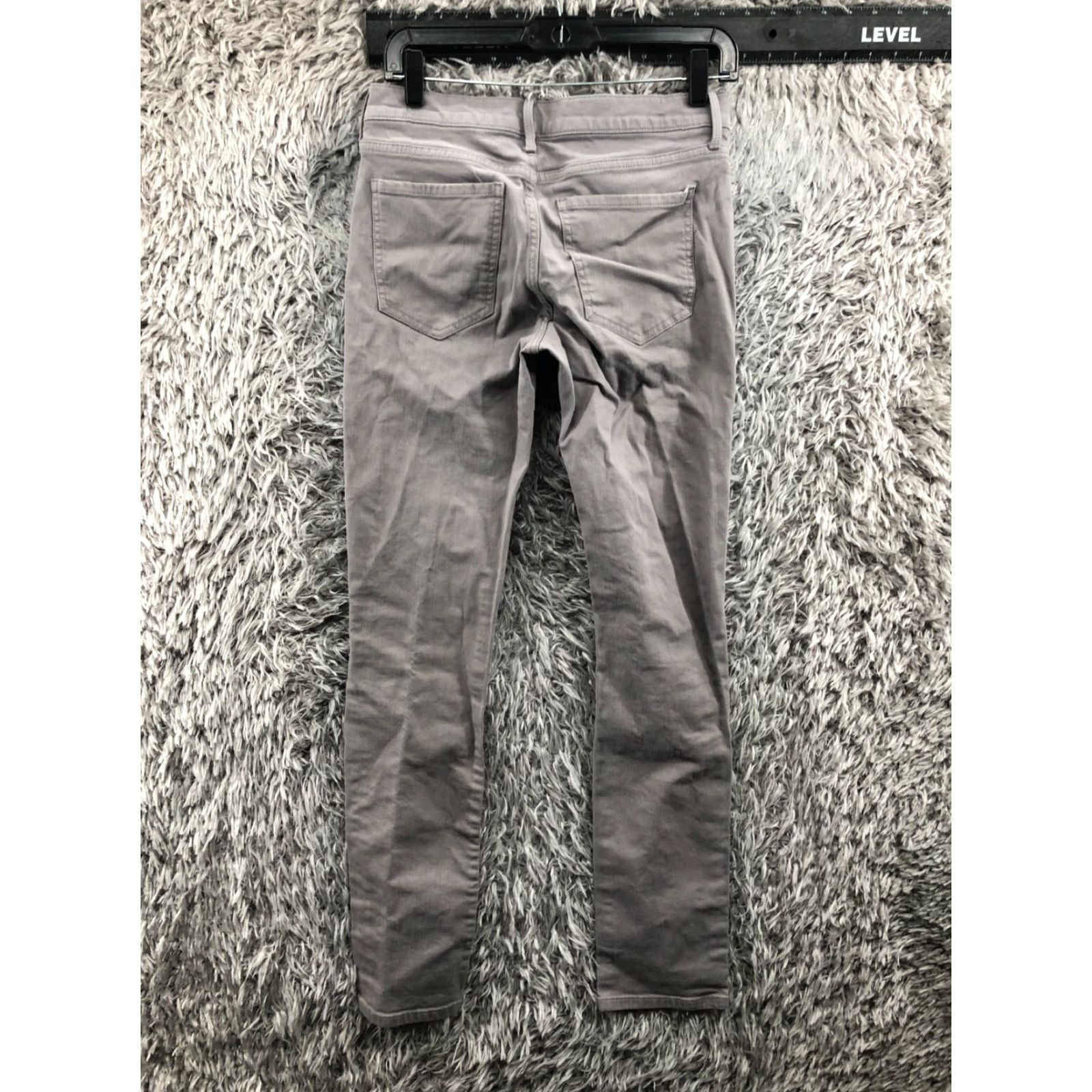 Banana Republic Banana Republic Slim Straight Pants Womens Gray 27 Long - Regular Rise Flat Front Knit Polyester Chino Style Slimming 32 Inseam Casual Formal Size 27" / US 4 / IT 40 - 5 Thumbnail