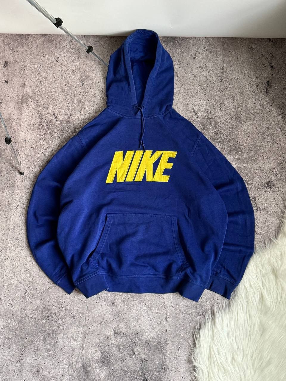 Nike Vintage Nike Y2K swoosh oversized blue hoodie Size US XL / EU 56 / 4 - 2 Thumbnail