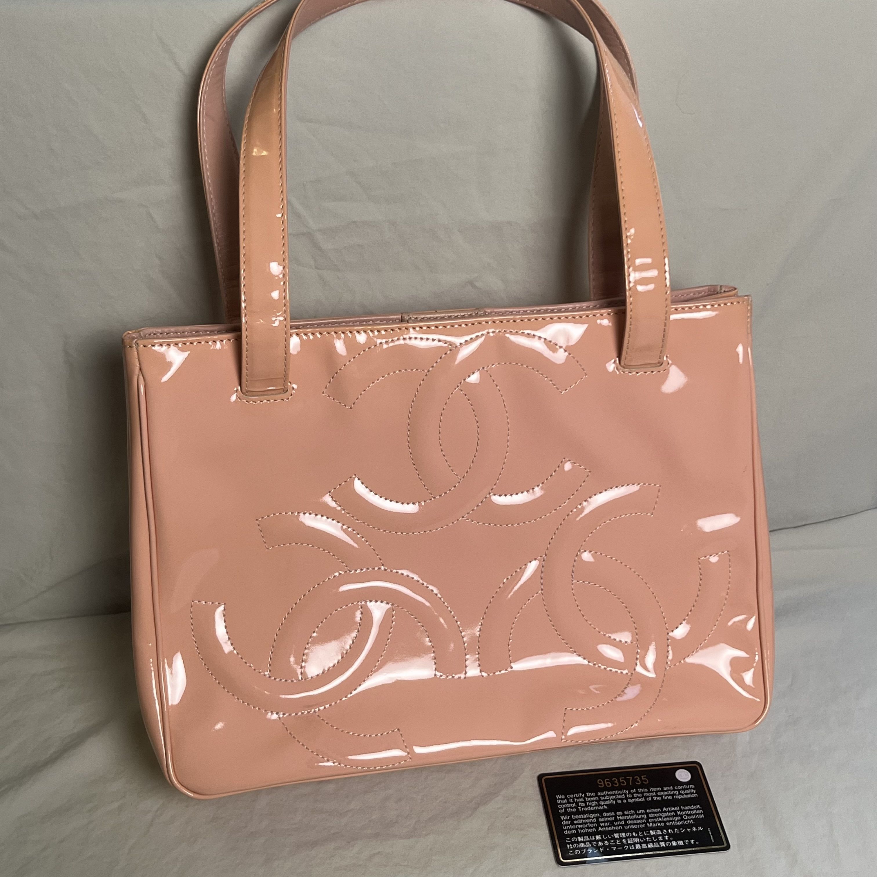 Chanel Triple CC Pink Patent Leather Tote