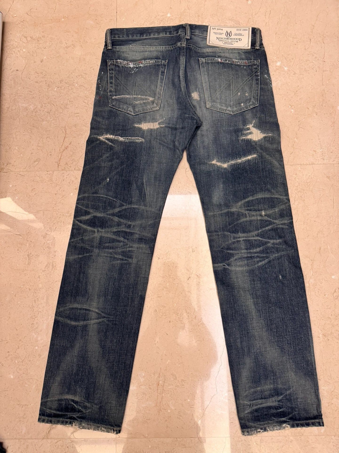 Neighborhood neighborhood distressed blue denim jeans Size US 28 / EU 44 - 2 Thumbnail