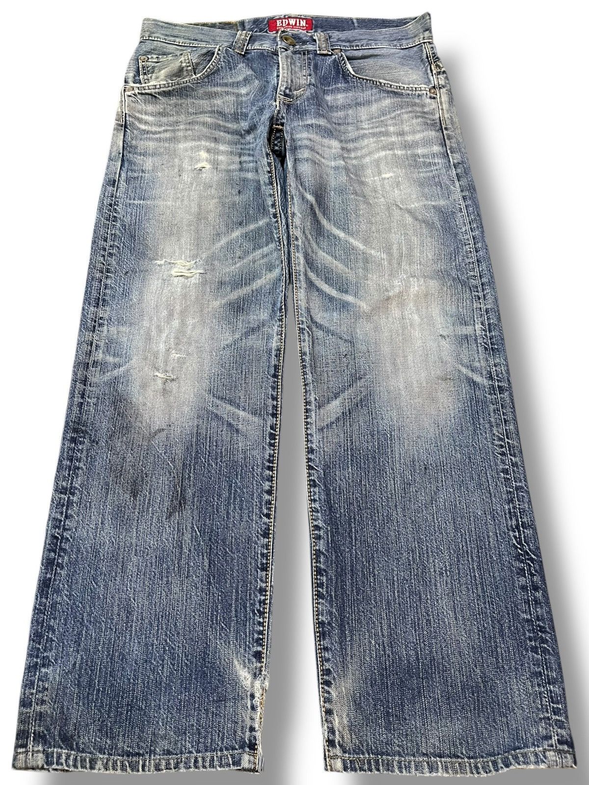 Edwin × Japanese Brand Vintage Edwin XV Baggy Ripped Grunge Denim Size US 32 / EU 48 - 1 Thumbnail