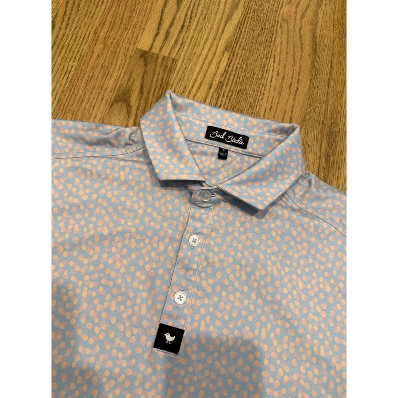 Vintage Bad Birdie Polo Shirt Mens Small Short Sleeve Stretch Golf Blue Infinity Size US S / EU 44-46 / 1 - 4 Thumbnail