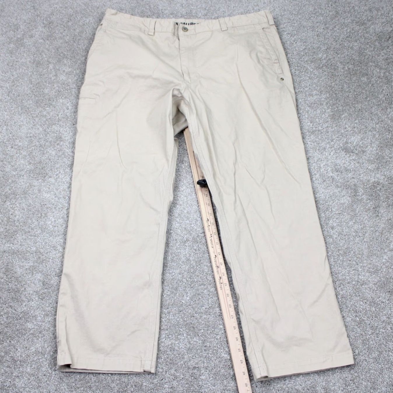 Vintage Duluth Mens Pants 40x30 Beige DuluthFlex Ballroom Cotton Stretch Straight Chino Casual Workwear 5-Pocket Logo Size US 40 / EU 56 - 3 Thumbnail