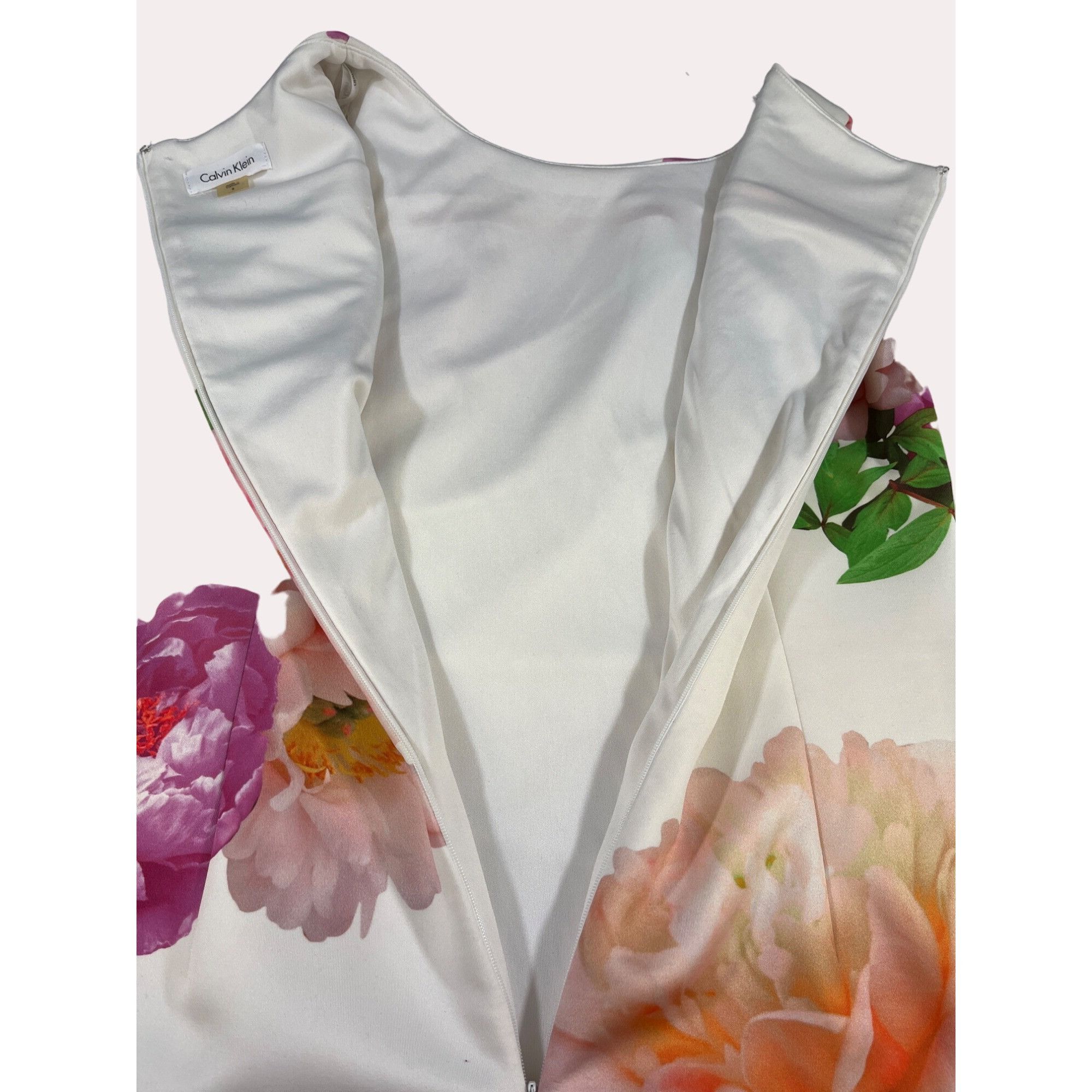 Calvin Klein Calvin Klein Women's White Floral Sheath Dress Size 8 SKU 60 Size M / US 6-8 / IT 42-44 - 3 Thumbnail