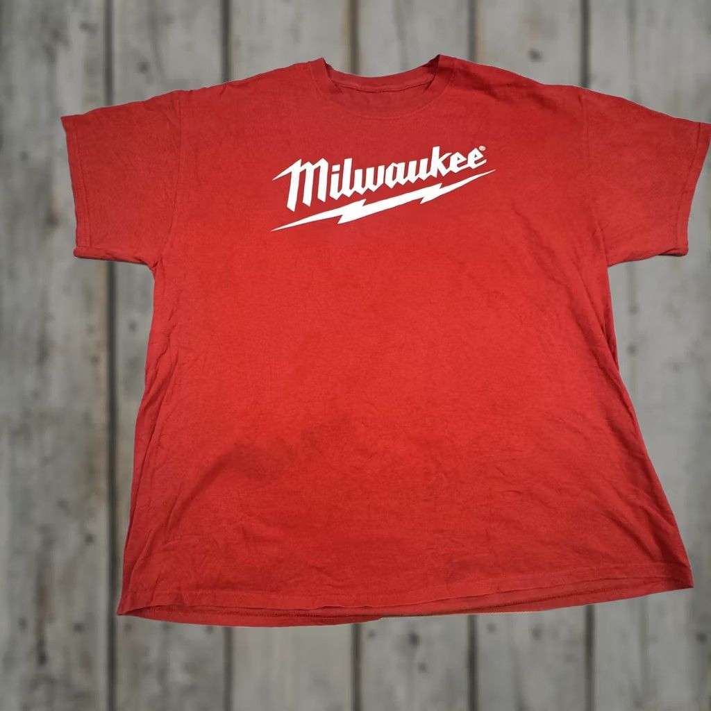 Vintage VINTAGE Milwaukee Shirt Mens XL Red Size Matters M12 Tool Promo Tee Workwear Size US XL / EU 56 / 4 - 1 Thumbnail