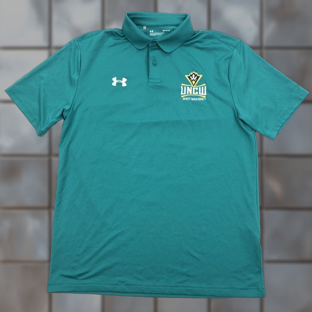 Under Armour Under Armour Polo Shirt UNCW Shot Makers Men's Teal Performance Dry Fit Short Sleeve Size M Loose Fit Size US M / EU 48-50 / 2 - 1 Thumbnail