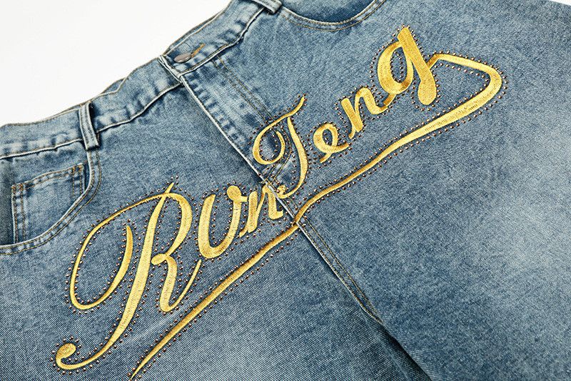 Vintage American embroidered washed scimitar jeans loose fit Size US 32 / EU 48 - 4 Thumbnail