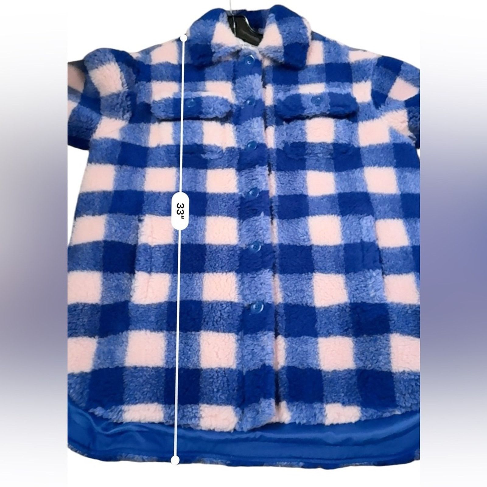 STAND STUDIO Stand Studio Sabi Oversized Blue & Pink Plaid Shacket Jacket Size XXS / US 00 / IT 34 - 9 Thumbnail