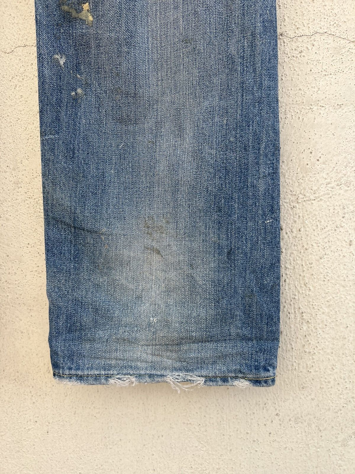 Levi's Vintage Clothing Dirty Mud 2005 LVC Levi’s 501 Big E Rip Denim Selvedge Jeans Size US 35 - 22 Thumbnail