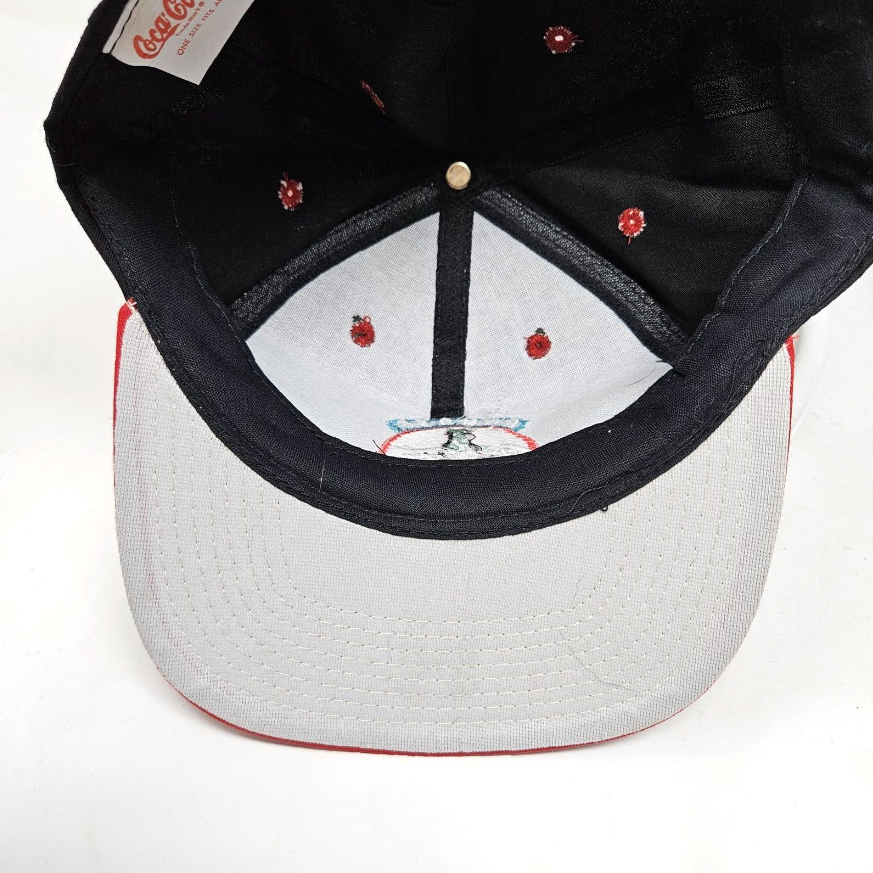 Vintage VINTAGE Coca-Cola Hat Cap Snap Back Black Red Embroidered Advertising Men's 90s Hats Snapback Men Black Coca-Cola 90s Size ONE SIZE - 6 Thumbnail
