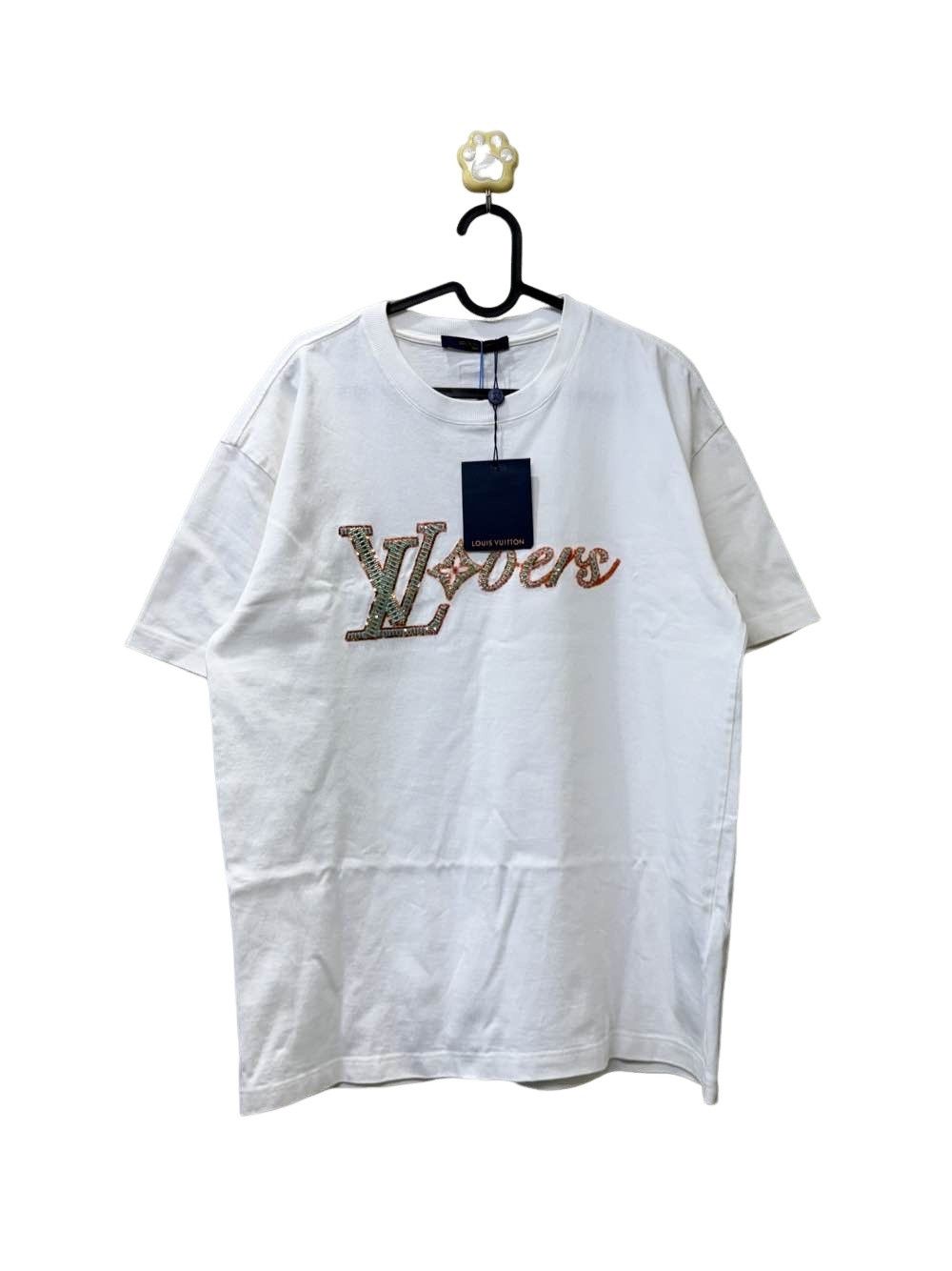 Louis Vuitton White Sequin 'Lovers' Graphic Short Sleeve Tee | Grailed