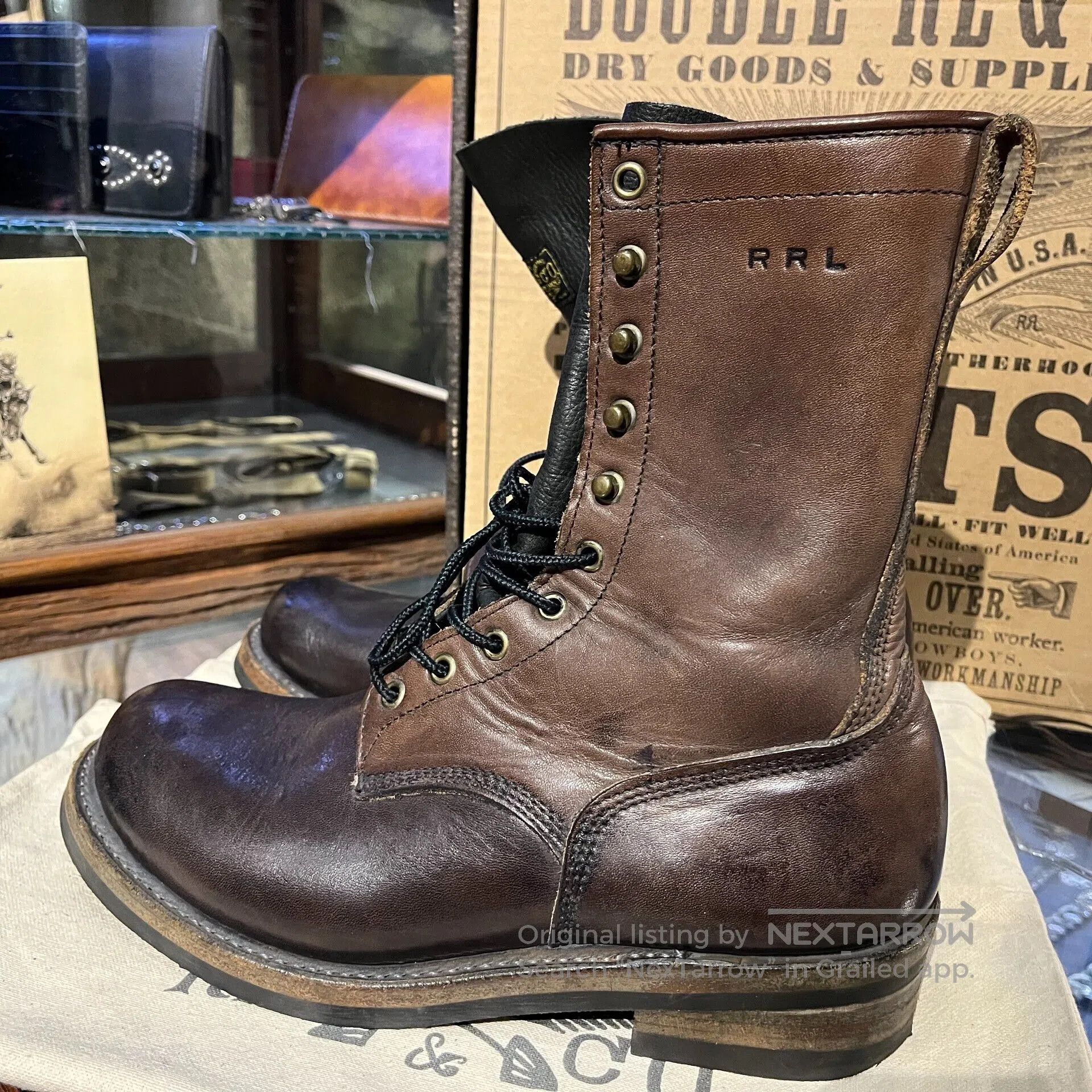 RRL Ralph Lauren vintage double rl leather work boots. Size US 9 / EU 42 - 8 Thumbnail