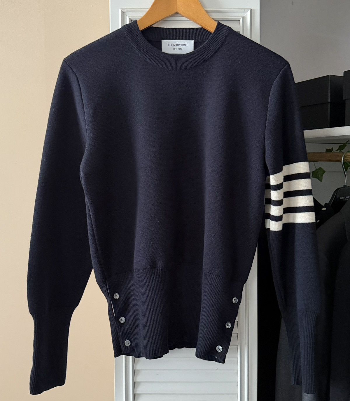 Thom Browne Thom Browne navy sweater Size US S / EU 44-46 / 1 - 1 Thumbnail