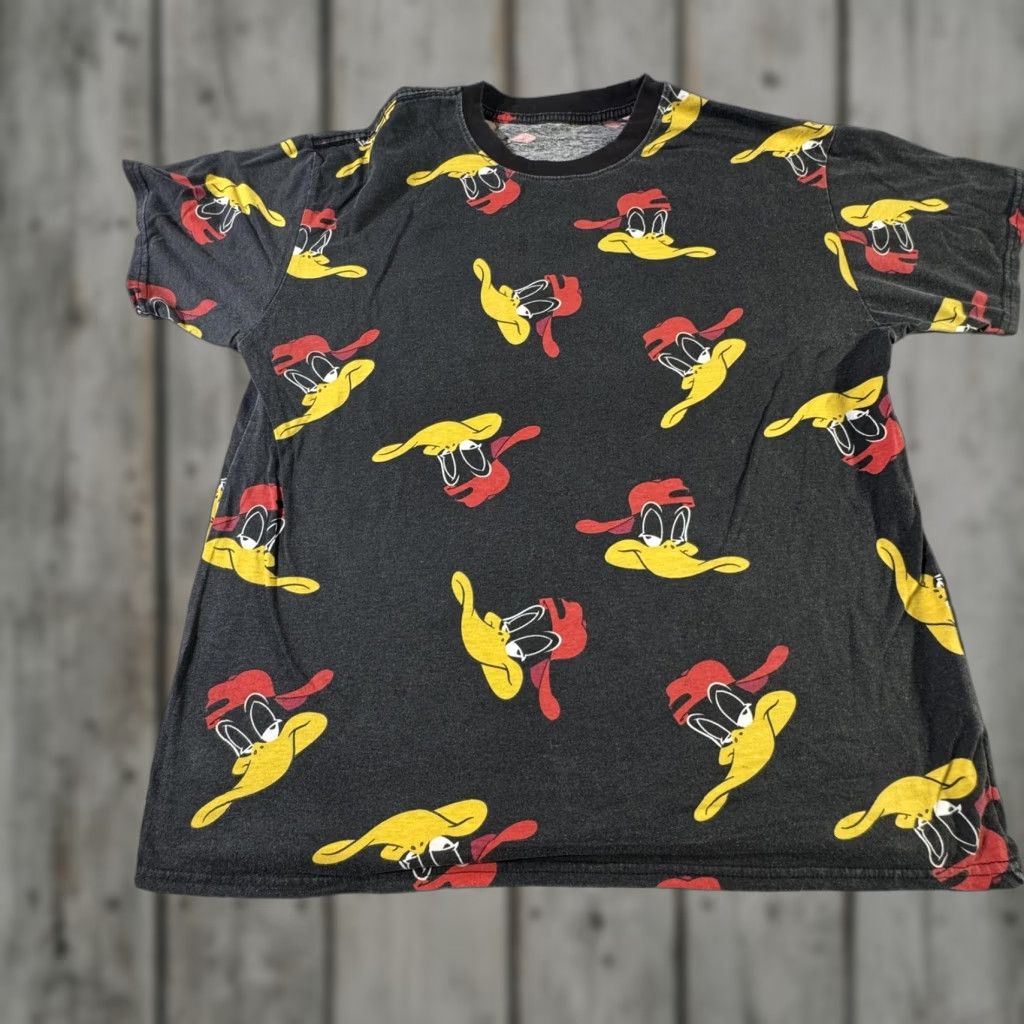 Vintage Looney Tunes Daffy Duck Shirt Mens Large All Over Print Cartoon Tee Classic Size US L / EU 52-54 / 3 - 1 Thumbnail