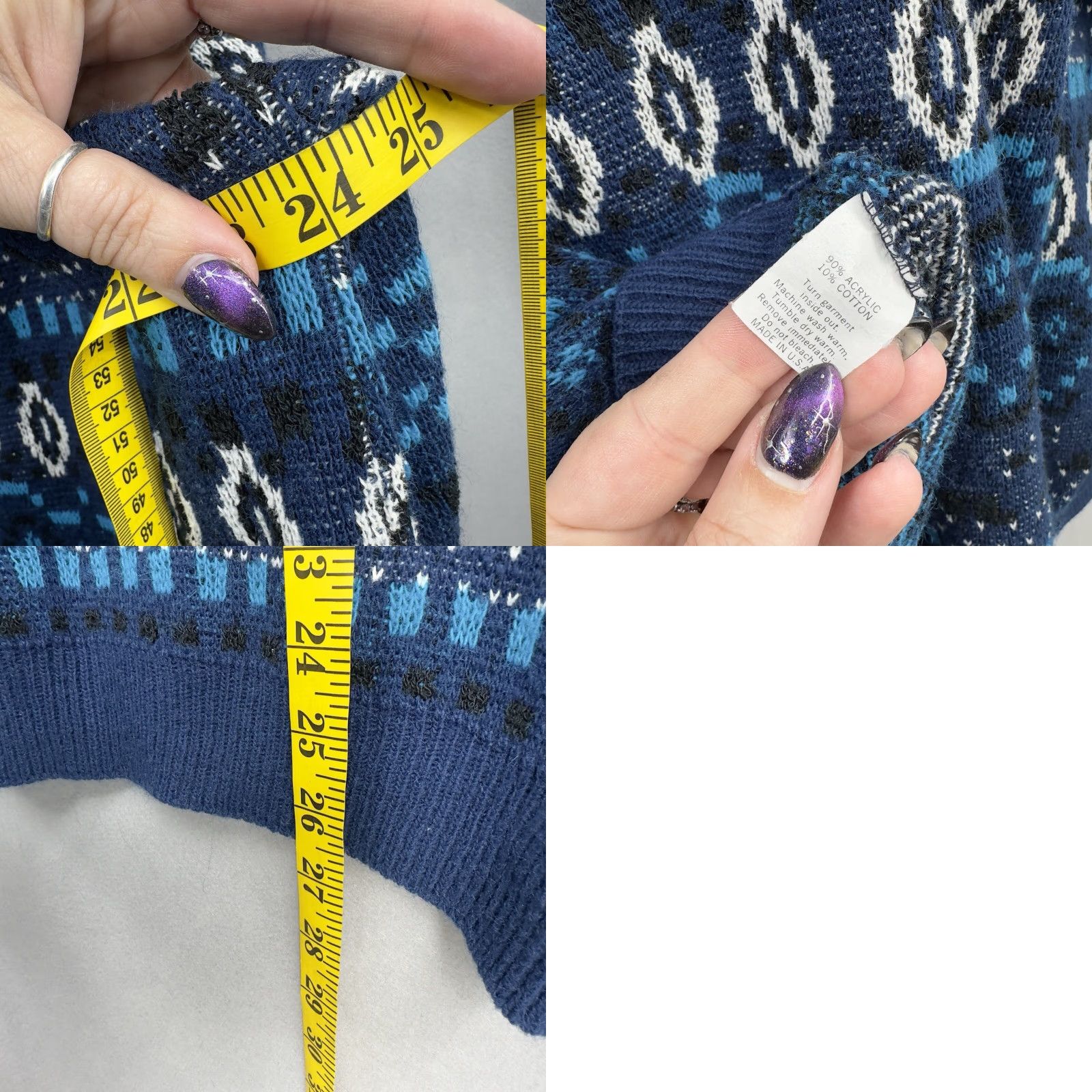 Vintage VINTAGE Le Tigre Sweater Mens L Blue Geometric 80s 90s Grunge Hip Hop Streetwear Vintage Pullover Crew Neck Classic Knit Shirt Mens Size US L / EU 52-54 / 3 - 8 Thumbnail
