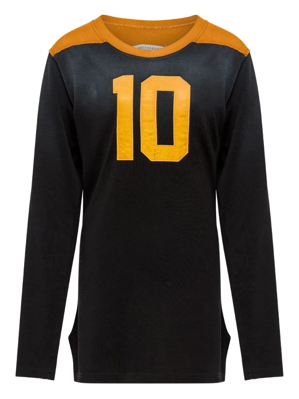 Maison Margiela o1w1db10526 Panelled Long-sleeve T-Shirt in Black/Orange Size US XS / EU 42 / 0 - 1 Thumbnail