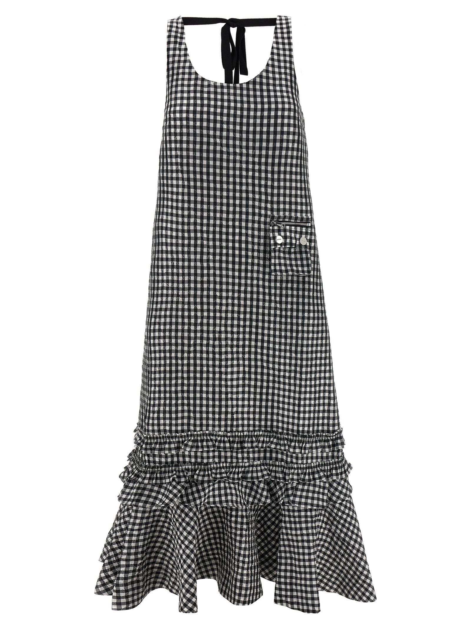 Ganni 'Crinkled Check Long' Dress Size XS / US 0-2 / IT 36-38 - 1 Thumbnail