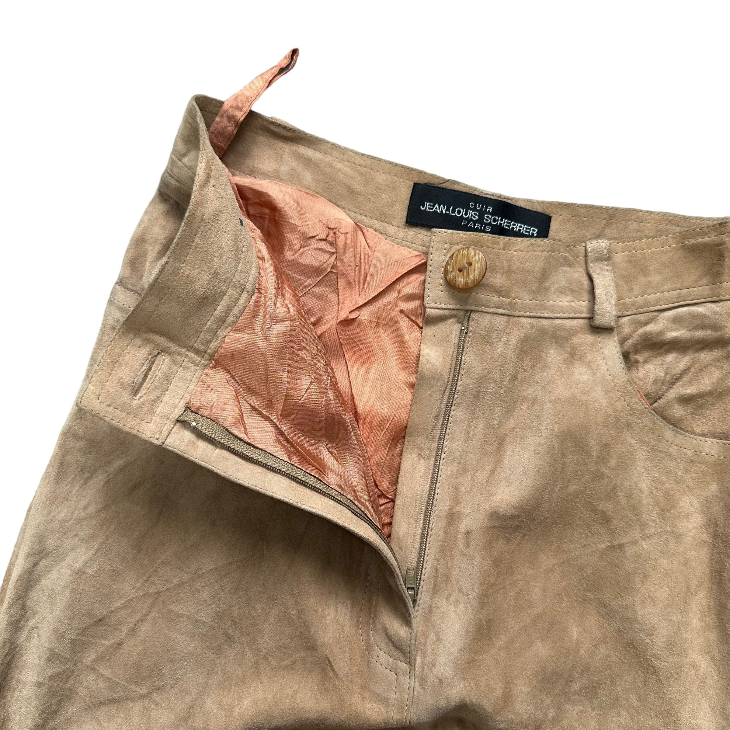 Jean-Louis Scherrer VINTAGE JEAN LOUIS SCHERRER SUEDE LEATHER PANT #8397-007 Size 26" / US 2 / IT 38 - 3 Thumbnail