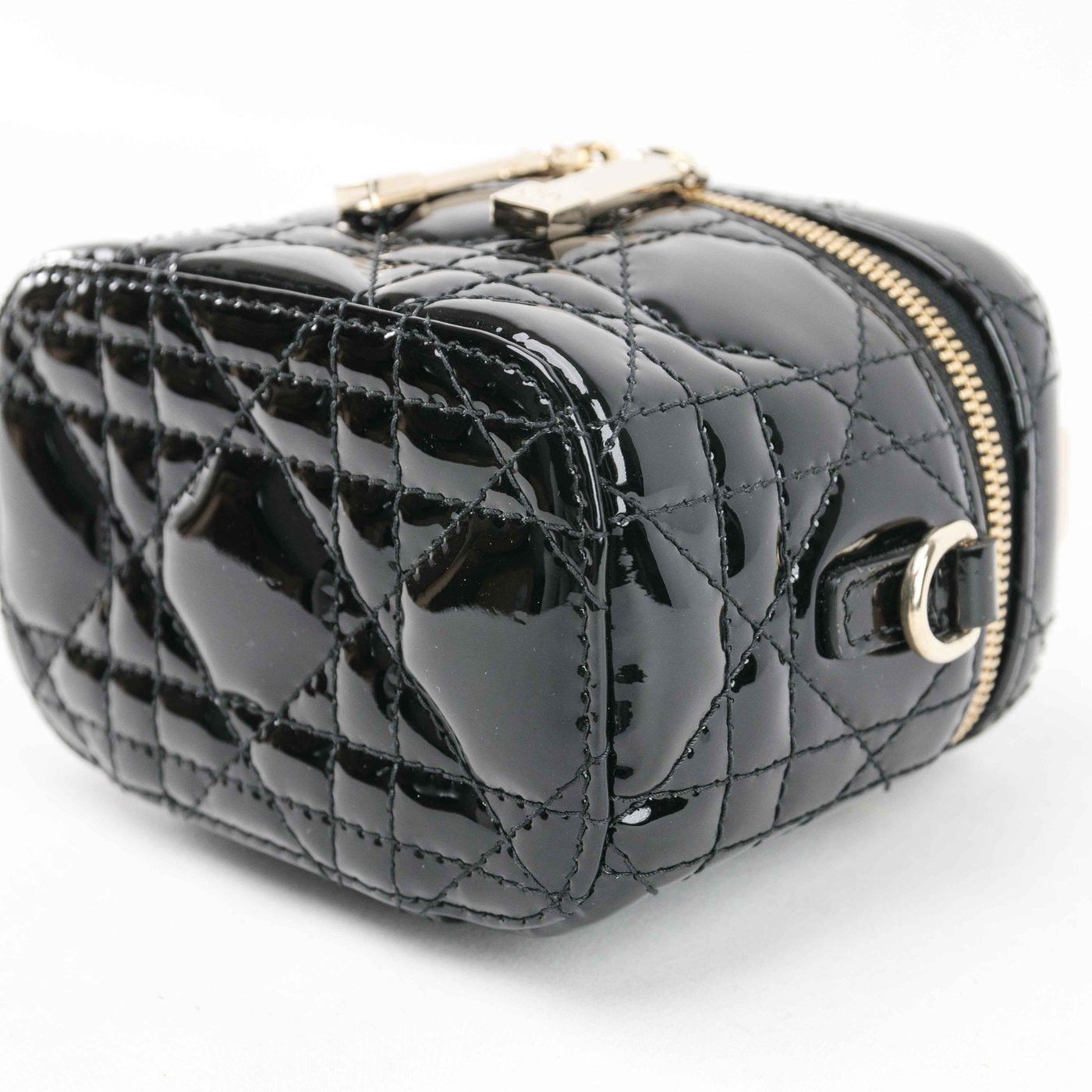 CHRISTIAN DIOR Lambskin Cannage Micro Lady Dior Vanity Case