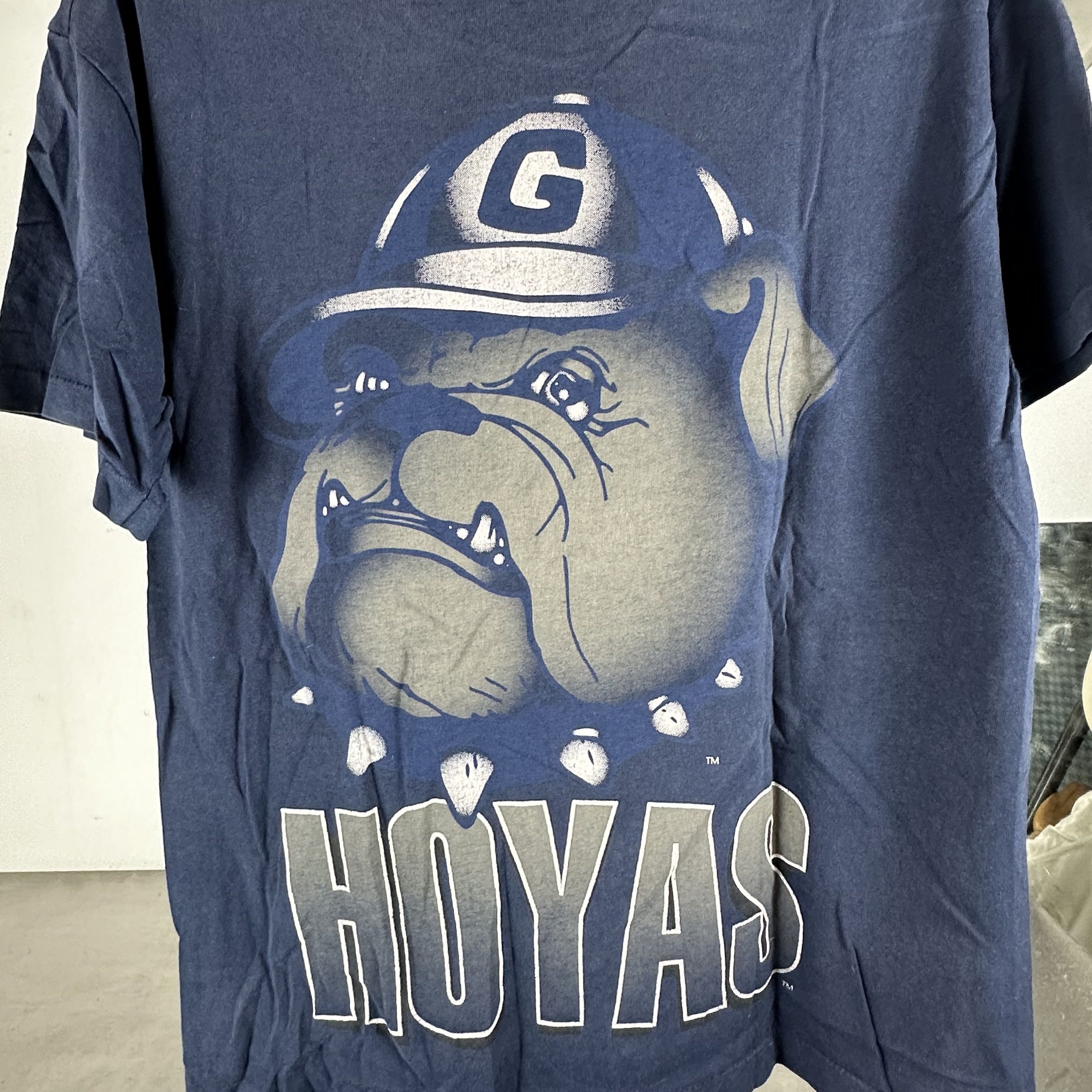 Vintage 90s Georgetown Hoyas Double Sided NCAA Nutmeg T-shirt Size US L / EU 52-54 / 3 - 4 Thumbnail