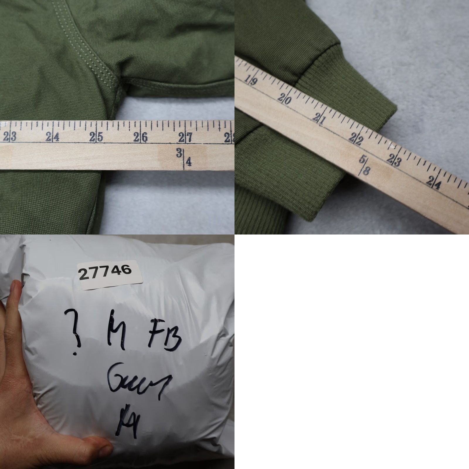 Vintage Woolrich Jacket Mens L Green Canvas Hooded Quilt Lined Rugged Full Zip Work Bomber Coat Size US L / EU 52-54 / 3 - 9 Thumbnail