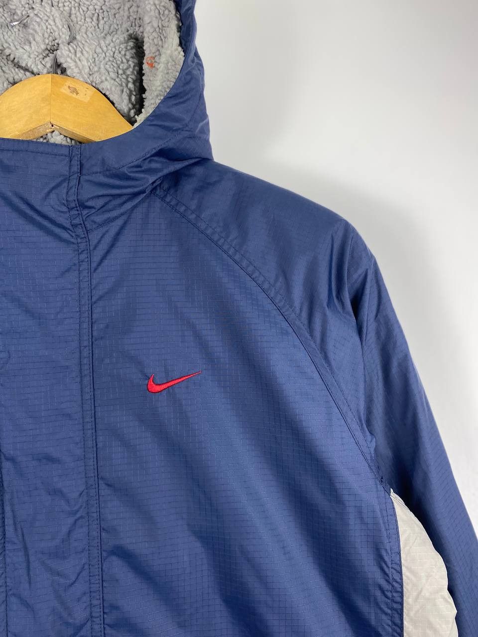 Nike vintage nike long jacket big logo back fleece lining Size US S / EU 44-46 / 1 - 3 Thumbnail