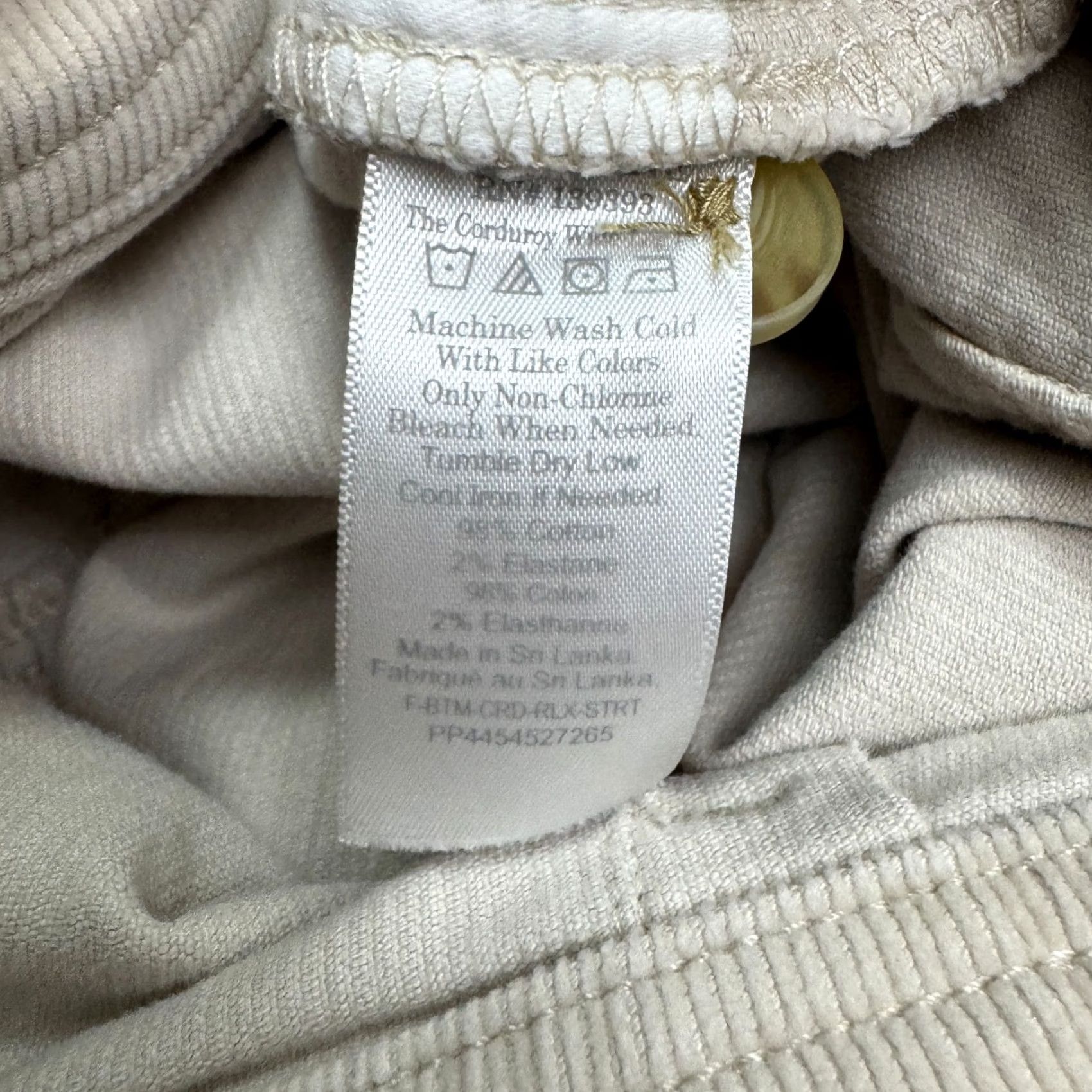 Everlane Everlane High Rise Wide Leg Corduroy Pants Womens 4 Beige Cotton Stretch Casual Chino Front Flat 28in Inseam Label: Everlane Mens? Size 27" / US 4 / IT 40 - 7 Thumbnail