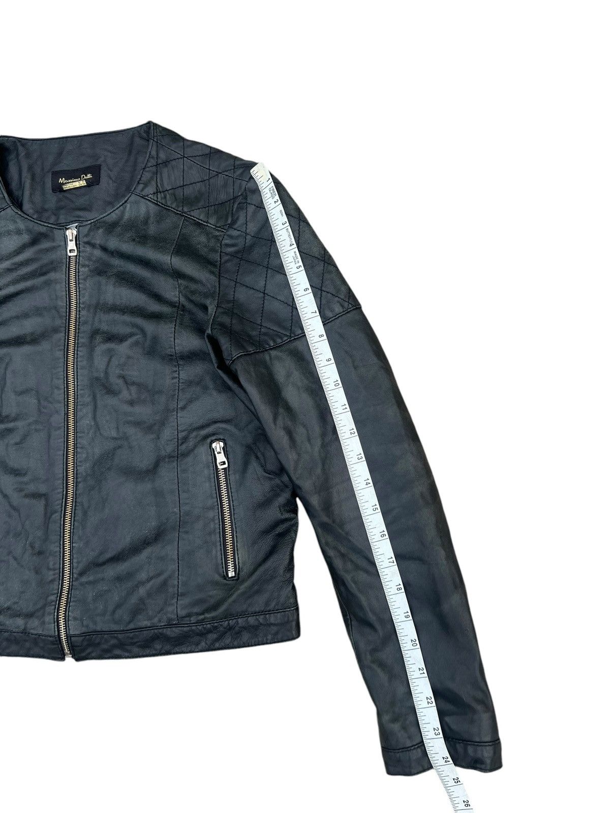 Massimo Dutti Vintage Massimo Dutti Distress Fade Leather Biker Jacket Size XL / US 12-14 / IT 48-50 - 3 Thumbnail