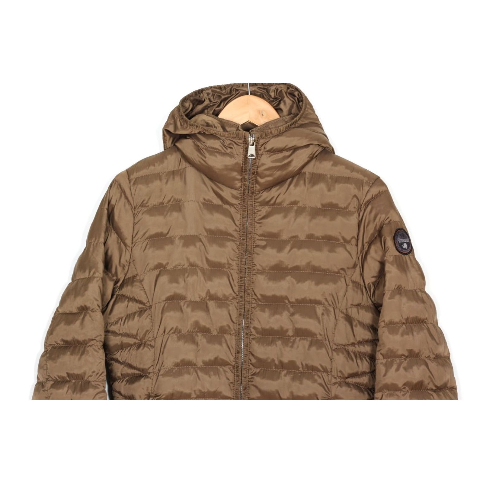 Napapijri NAPAPIJRI Amelup Long Quilted Coat Jacket Women M Hooded Slim Fit MJ3872 Brown Coat, Jacket, Quilted, Hooded, Long, Slim, Designer, Casual Size M / US 6-8 / IT 42-44 - 3 Thumbnail