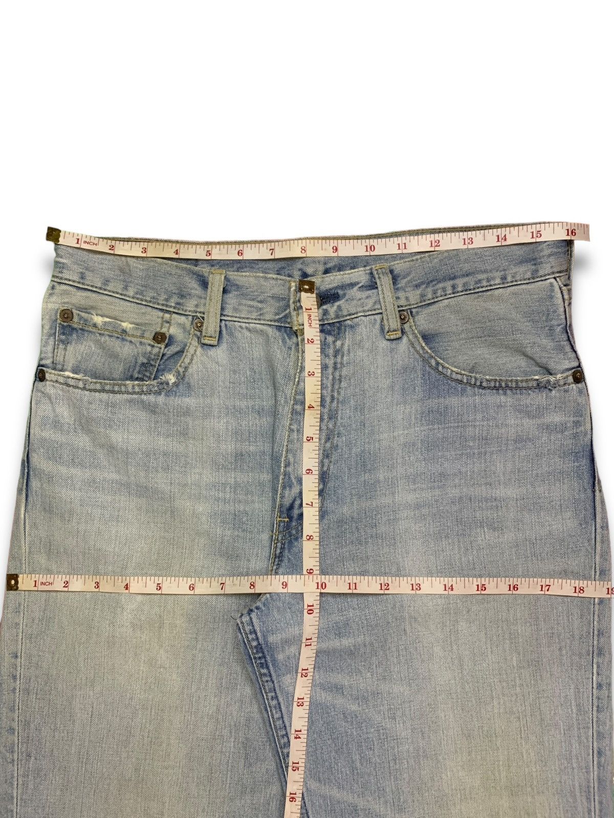 Levi's Vintage 90s Levis 502 Japan Light Wash Distress Baggy Jeans Size US 32 / EU 48 - 10 Thumbnail